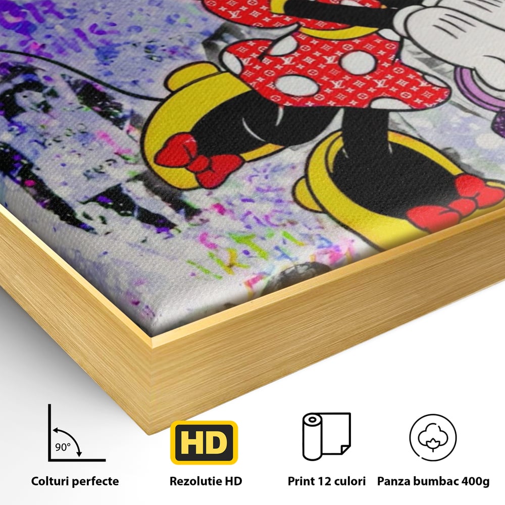 Tablou Canvas Premium, LuxCanva® A1127, Lady Minnie Mouse, Moda, Mickey Mosue, Luxury Brands, Culori Vibrante