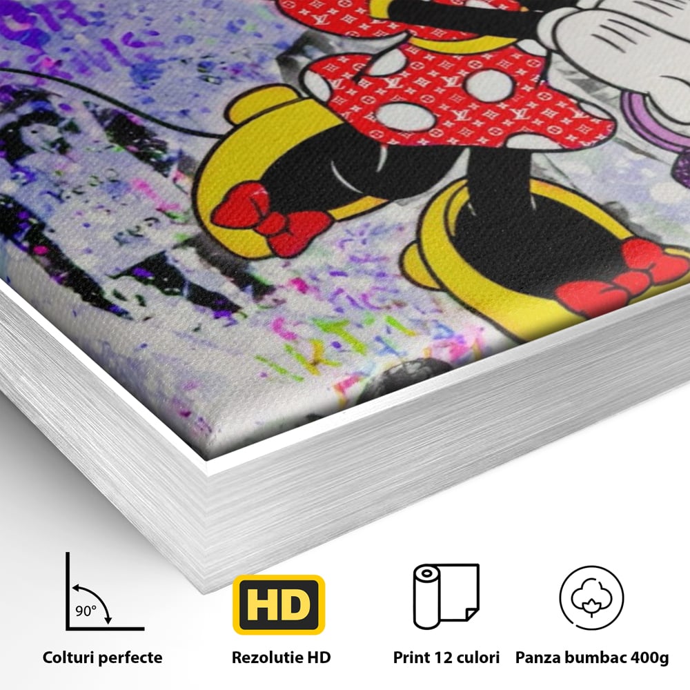 Tablou Canvas Premium, LuxCanva® A1127, Lady Minnie Mouse, Moda, Mickey Mosue, Luxury Brands, Culori Vibrante