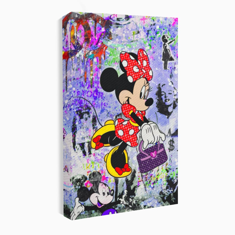 Tablou Canvas Premium, LuxCanva® A1127, Lady Minnie Mouse, Moda, Mickey Mosue, Luxury Brands, Culori Vibrante