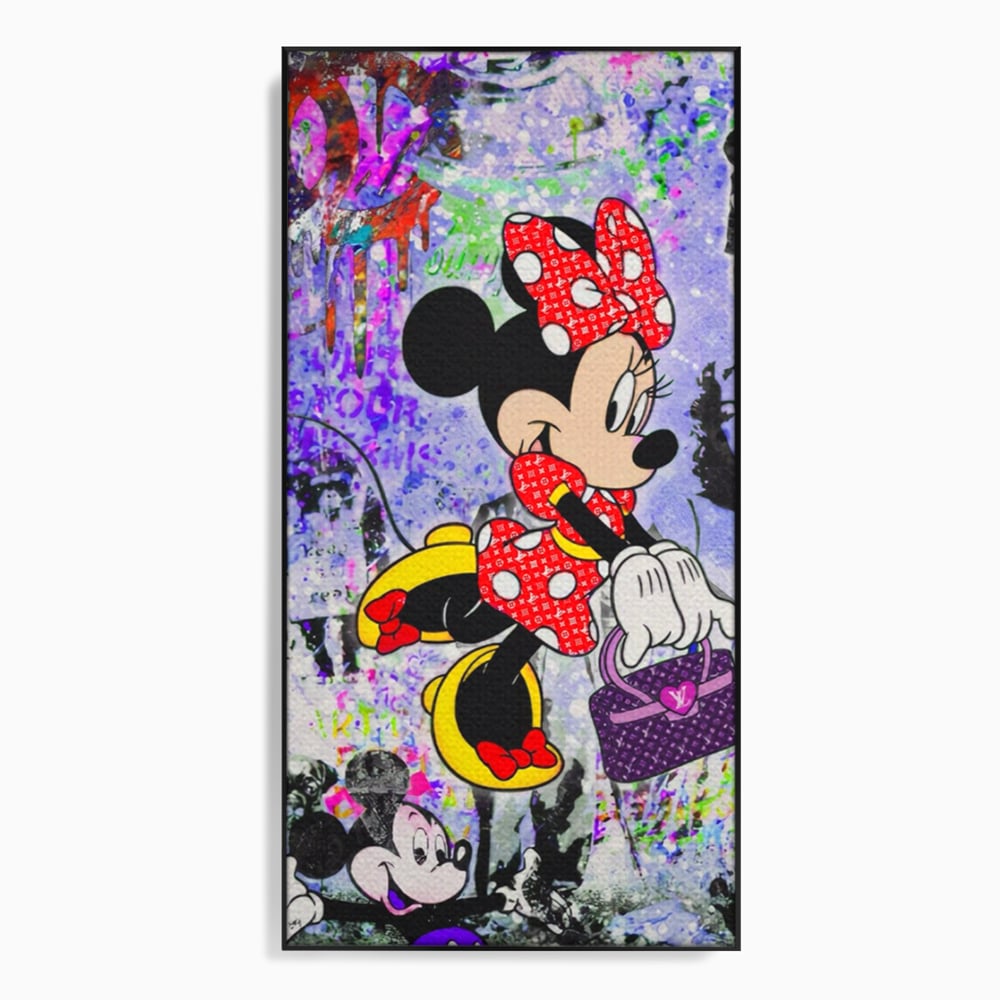 Tablou Canvas Premium, LuxCanva® A1127, Lady Minnie Mouse, Moda, Mickey Mosue, Luxury Brands, Culori Vibrante