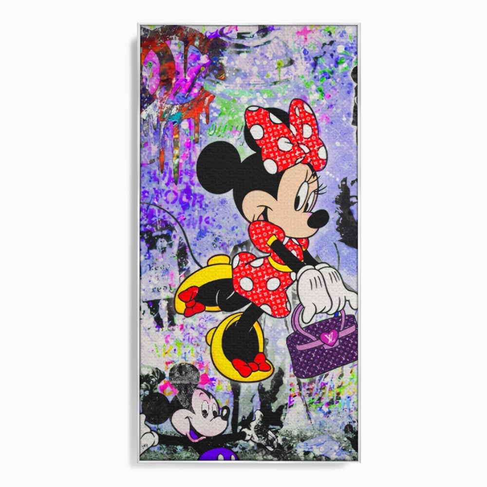 Tablou Canvas Premium, LuxCanva® A1127, Lady Minnie Mouse, Moda, Mickey Mosue, Luxury Brands, Culori Vibrante