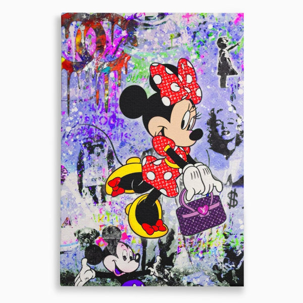 Tablou Canvas Premium, LuxCanva® A1127, Lady Minnie Mouse, Moda, Mickey Mosue, Luxury Brands, Culori Vibrante