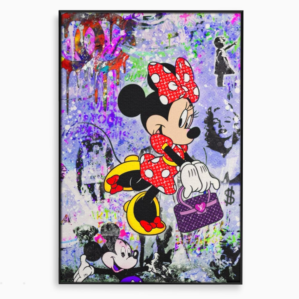 Tablou Canvas Premium, LuxCanva® A1127, Lady Minnie Mouse, Moda, Mickey Mosue, Luxury Brands, Culori Vibrante