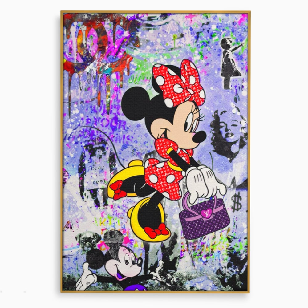 Tablou Canvas Premium, LuxCanva® A1127, Lady Minnie Mouse, Moda, Mickey Mosue, Luxury Brands, Culori Vibrante