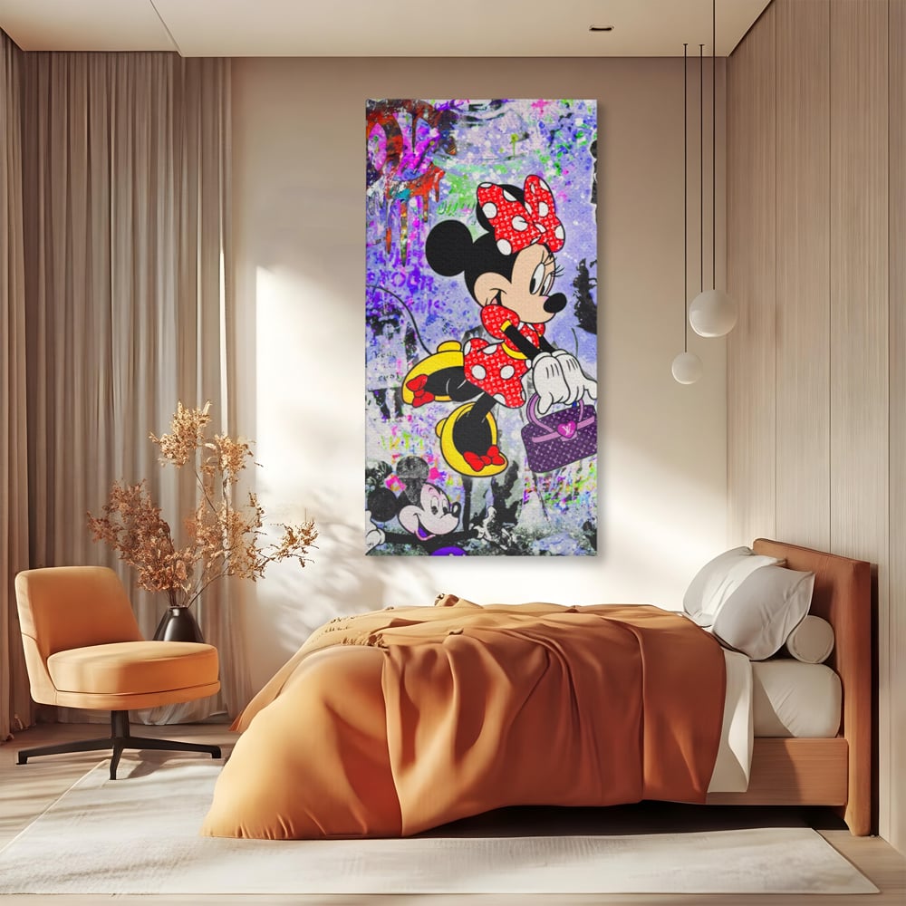 Tablou Canvas Premium, LuxCanva® A1127, Lady Minnie Mouse, Moda, Mickey Mosue, Luxury Brands, Culori Vibrante