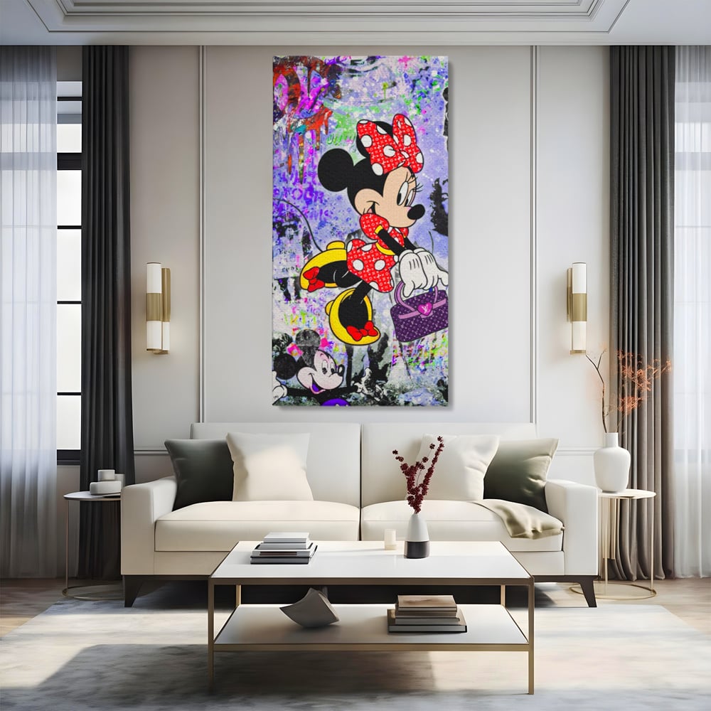 Tablou Canvas Premium, LuxCanva® A1127, Lady Minnie Mouse, Moda, Mickey Mosue, Luxury Brands, Culori Vibrante
