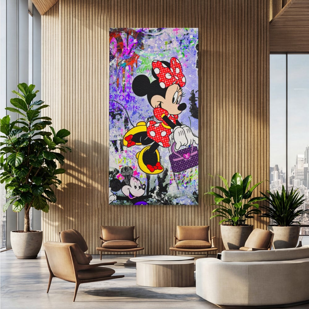 Tablou Canvas Premium, LuxCanva® A1127, Lady Minnie Mouse, Moda, Mickey Mosue, Luxury Brands, Culori Vibrante