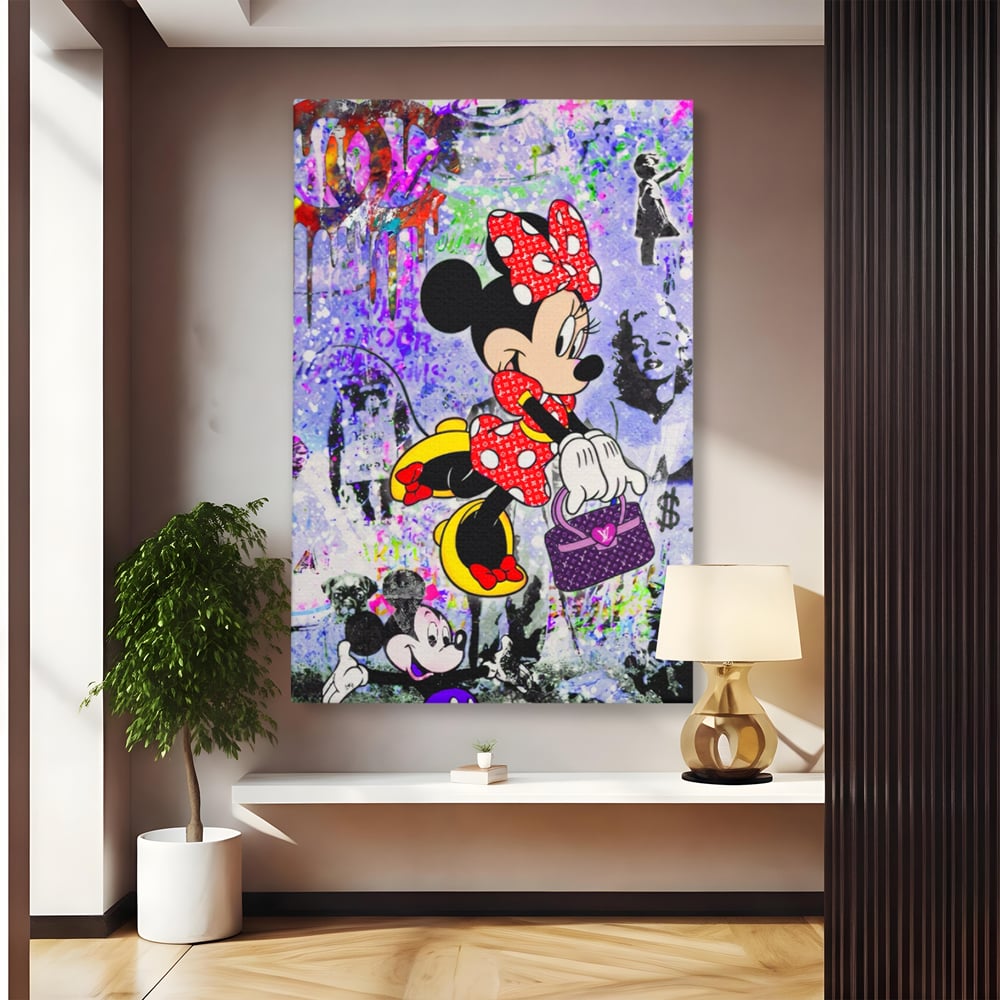 Tablou Canvas Premium, LuxCanva® A1127, Lady Minnie Mouse, Moda, Mickey Mosue, Luxury Brands, Culori Vibrante