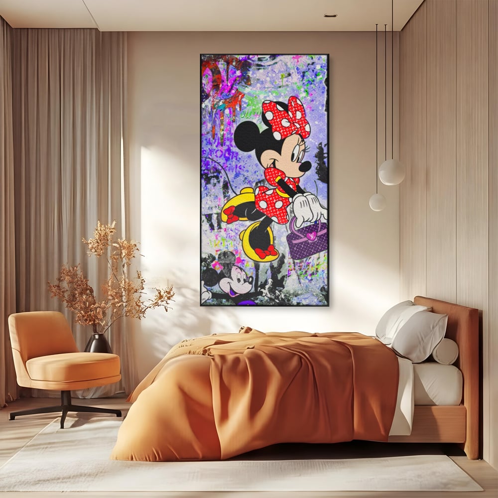Tablou Canvas Premium, LuxCanva® A1127, Lady Minnie Mouse, Moda, Mickey Mosue, Luxury Brands, Culori Vibrante