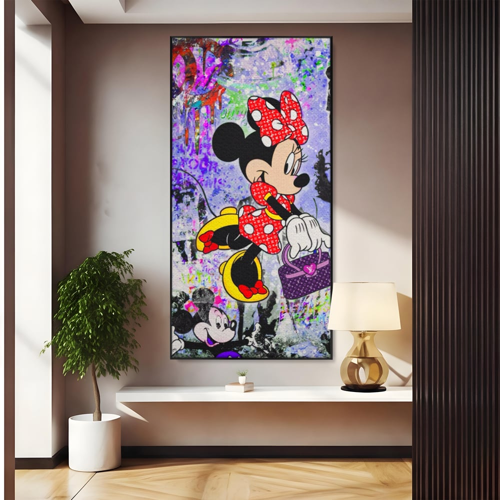 Tablou Canvas Premium, LuxCanva® A1127, Lady Minnie Mouse, Moda, Mickey Mosue, Luxury Brands, Culori Vibrante