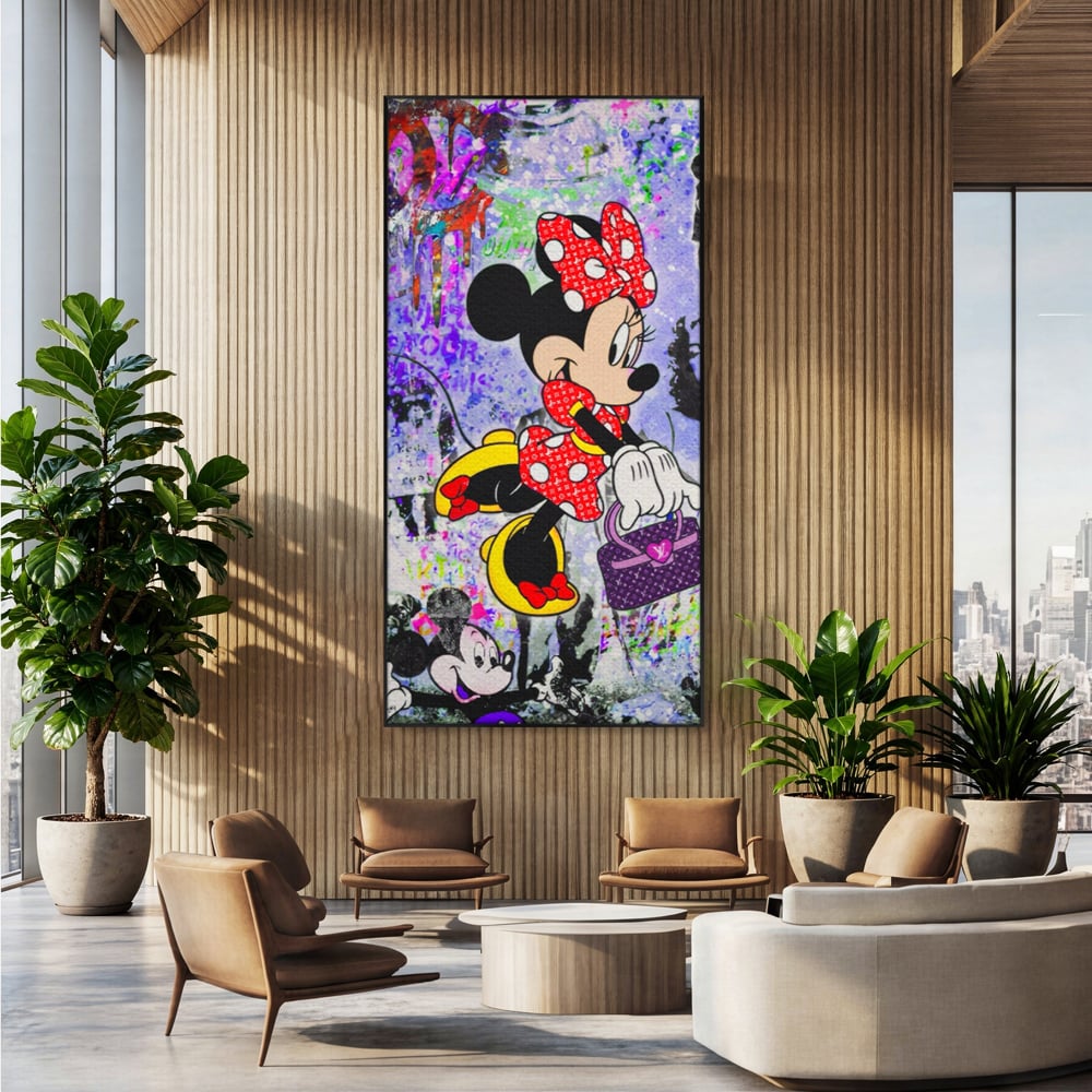 Tablou Canvas Premium, LuxCanva® A1127, Lady Minnie Mouse, Moda, Mickey Mosue, Luxury Brands, Culori Vibrante