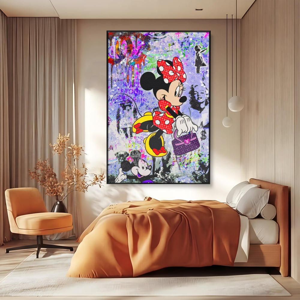 Tablou Canvas Premium, LuxCanva® A1127, Lady Minnie Mouse, Moda, Mickey Mosue, Luxury Brands, Culori Vibrante