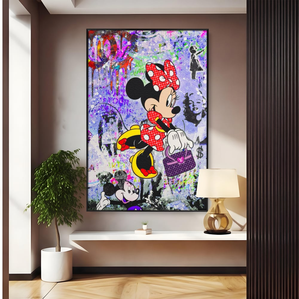 Tablou Canvas Premium, LuxCanva® A1127, Lady Minnie Mouse, Moda, Mickey Mosue, Luxury Brands, Culori Vibrante