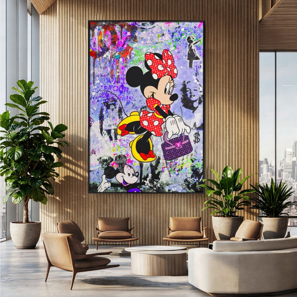Tablou Canvas Premium, LuxCanva® A1127, Lady Minnie Mouse, Moda, Mickey Mosue, Luxury Brands, Culori Vibrante