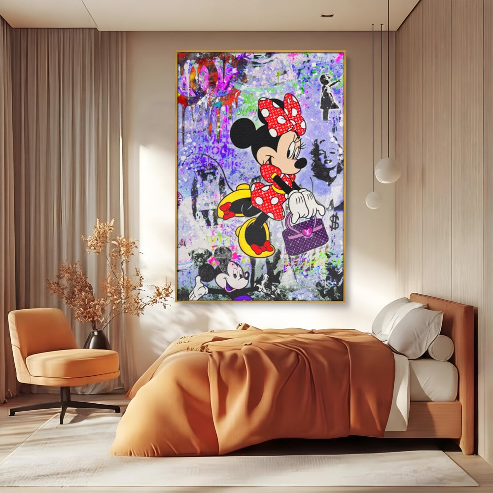 Tablou Canvas Premium, LuxCanva® A1127, Lady Minnie Mouse, Moda, Mickey Mosue, Luxury Brands, Culori Vibrante