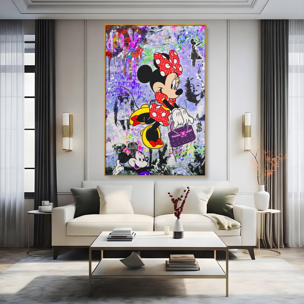 Tablou Canvas Premium, LuxCanva® A1127, Lady Minnie Mouse, Moda, Mickey Mosue, Luxury Brands, Culori Vibrante