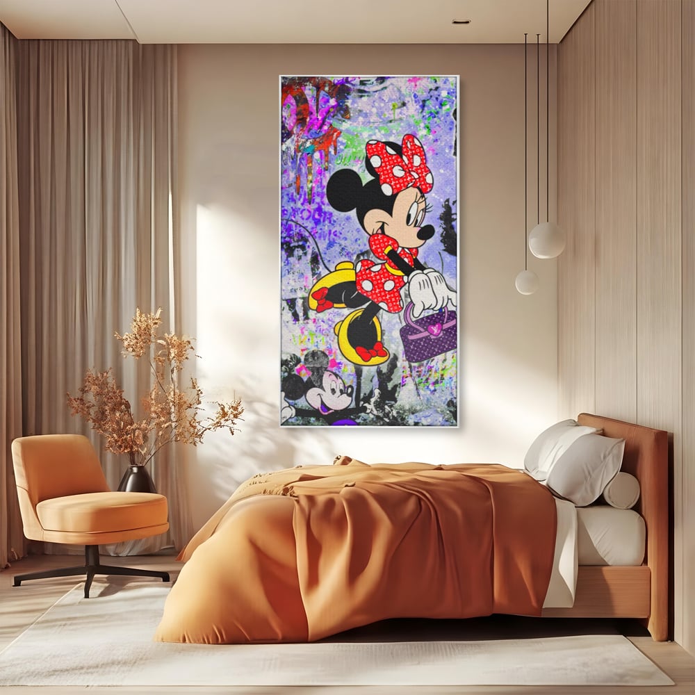 Tablou Canvas Premium, LuxCanva® A1127, Lady Minnie Mouse, Moda, Mickey Mosue, Luxury Brands, Culori Vibrante