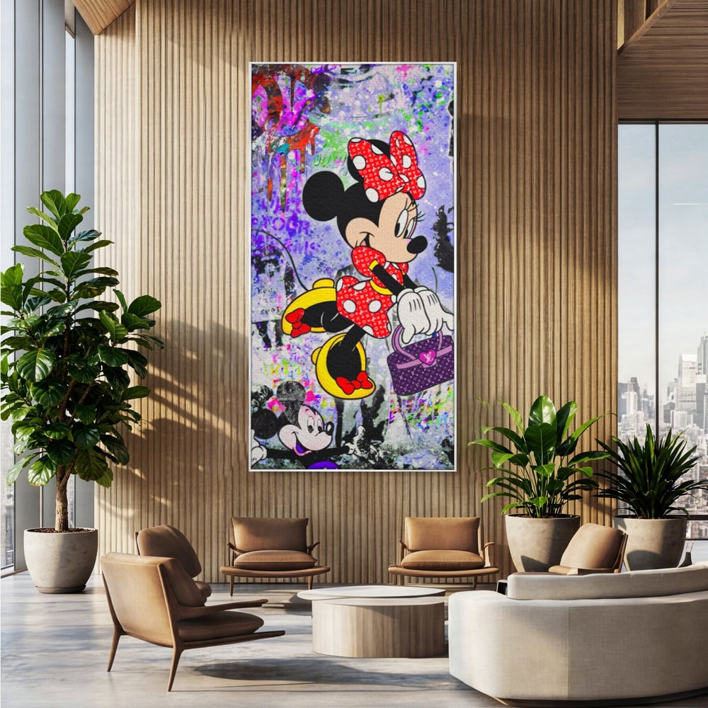 Tablou Canvas Premium, LuxCanva® A1127, Lady Minnie Mouse, Moda, Mickey Mosue, Luxury Brands, Culori Vibrante