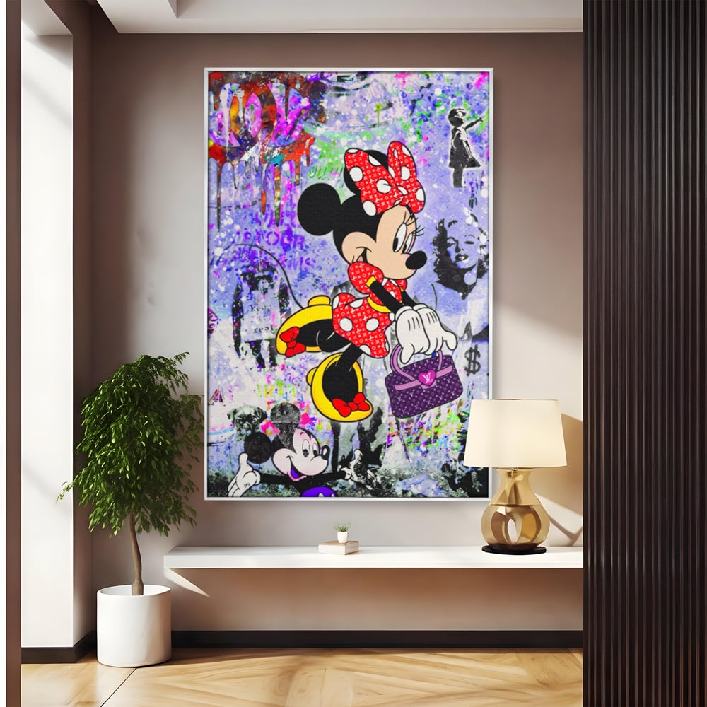 Tablou Canvas Premium, LuxCanva® A1127, Lady Minnie Mouse, Moda, Mickey Mosue, Luxury Brands, Culori Vibrante