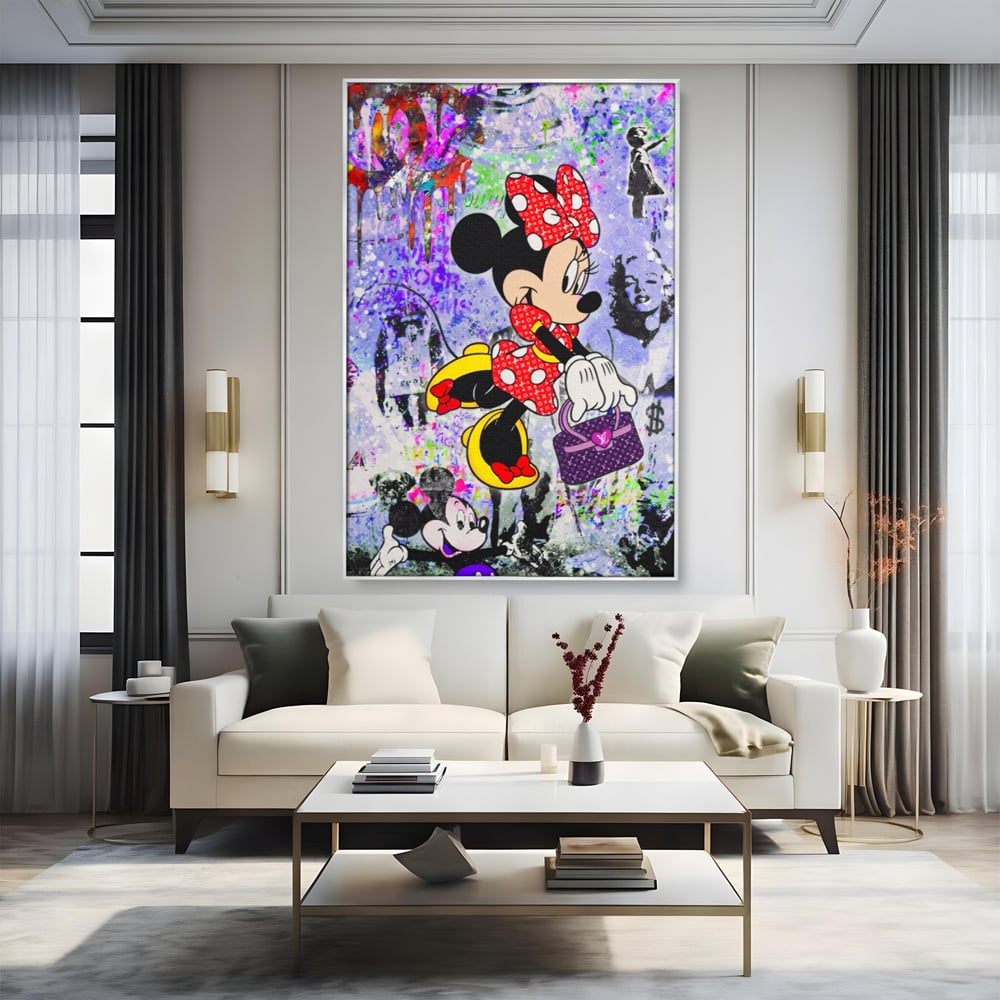 Tablou Canvas Premium, LuxCanva® A1127, Lady Minnie Mouse, Moda, Mickey Mosue, Luxury Brands, Culori Vibrante