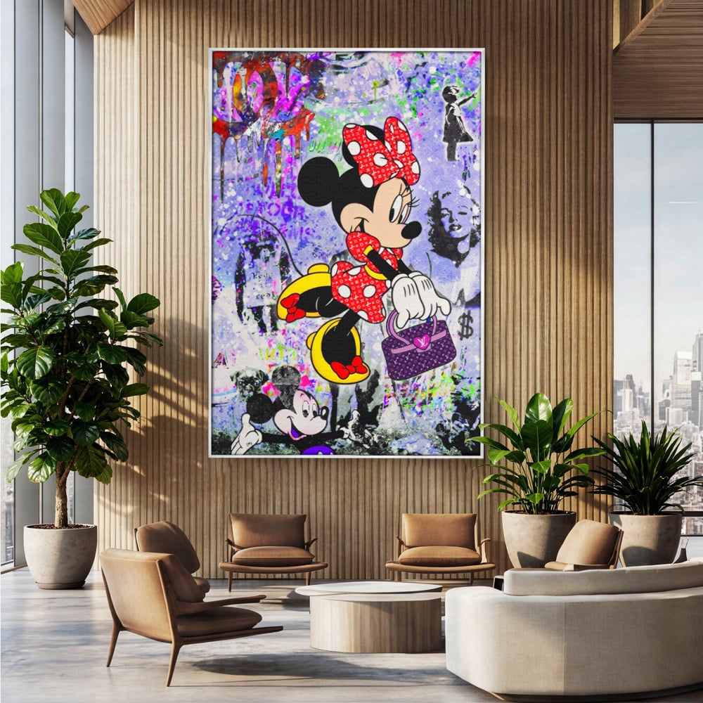 Tablou Canvas Premium, LuxCanva® A1127, Lady Minnie Mouse, Moda, Mickey Mosue, Luxury Brands, Culori Vibrante