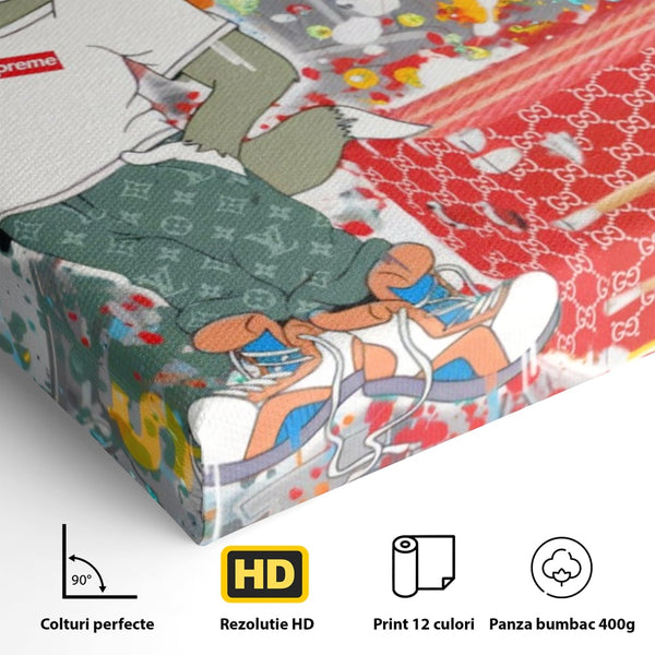 Tablou Canvas Premium LuxCanva® A1128, Tom And Jerry , Moda, Luxury Brands, Desene Animate, Culori Vibrante