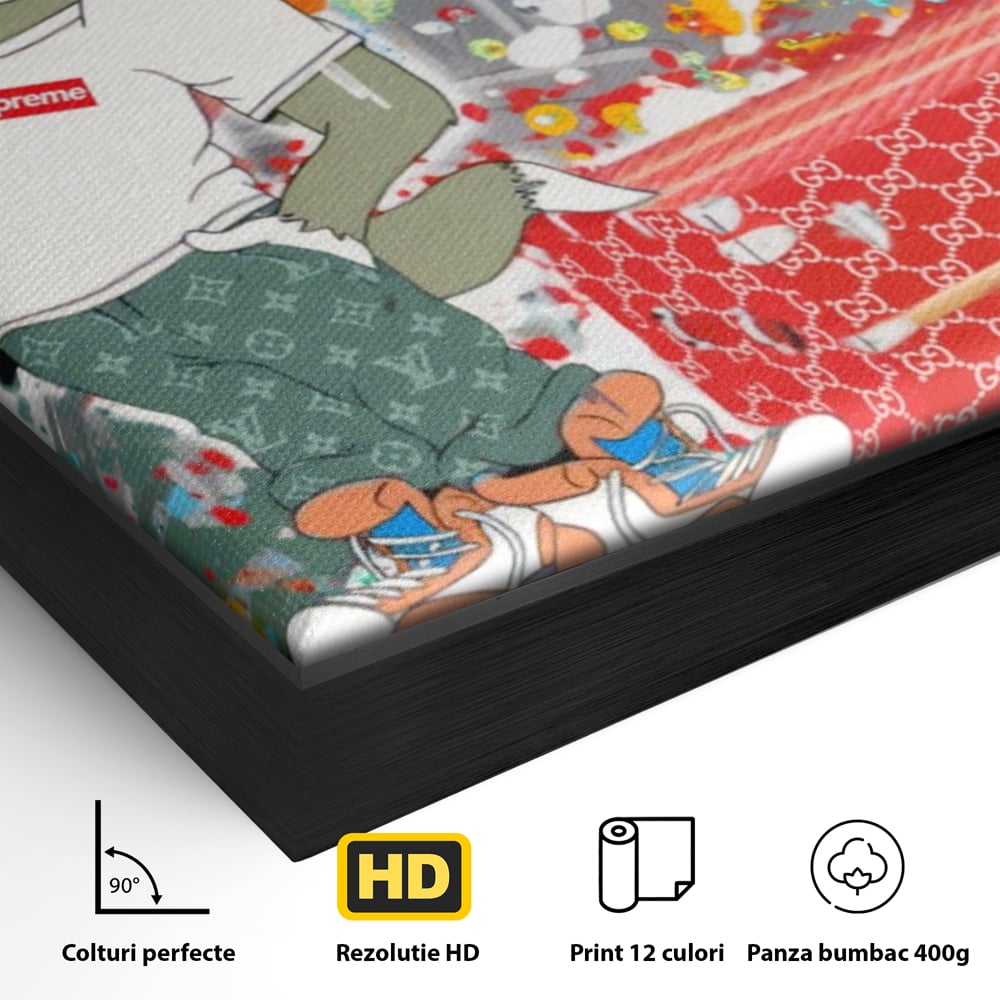 Tablou Canvas Premium LuxCanva® A1128, Tom And Jerry , Moda, Luxury Brands, Desene Animate, Culori Vibrante