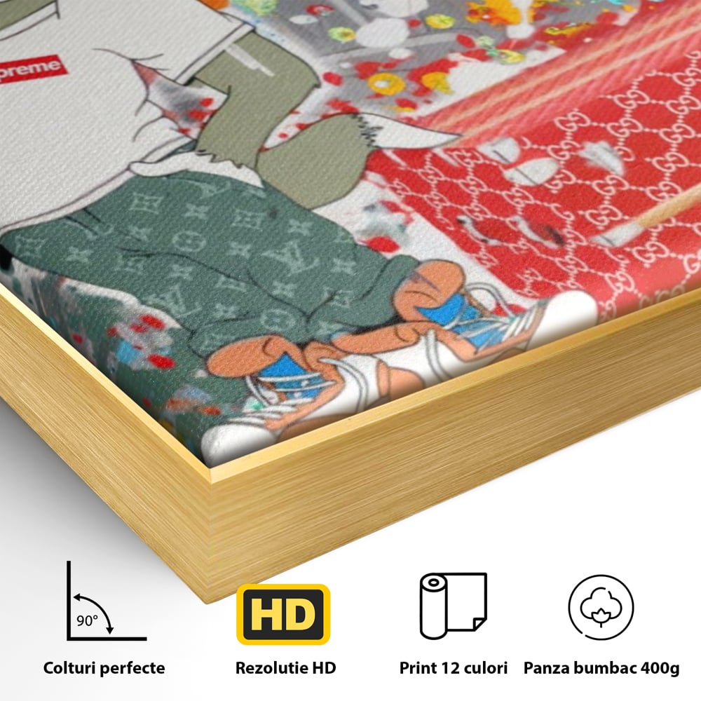 Tablou Canvas Premium LuxCanva® A1128, Tom And Jerry , Moda, Luxury Brands, Desene Animate, Culori Vibrante