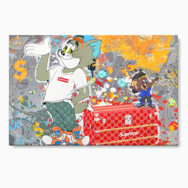 Tablou Canvas Premium LuxCanva® A1128, Tom And Jerry , Moda, Luxury Brands, Desene Animate, Culori Vibrante