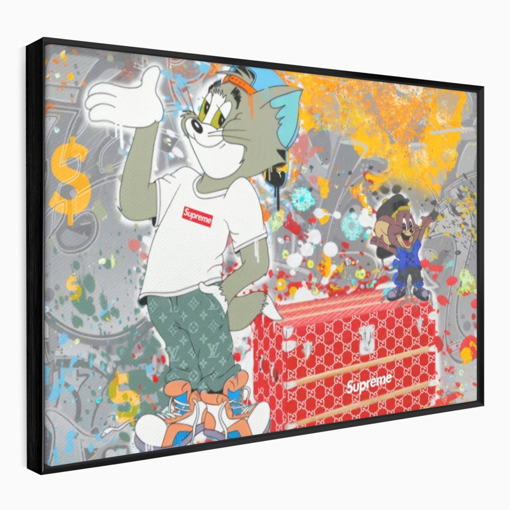 Tablou Canvas Premium LuxCanva® A1128, Tom And Jerry , Moda, Luxury Brands, Desene Animate, Culori Vibrante