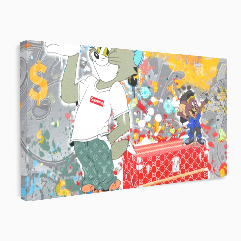 Tablou Canvas Premium LuxCanva® A1128, Tom And Jerry , Moda, Luxury Brands, Desene Animate, Culori Vibrante