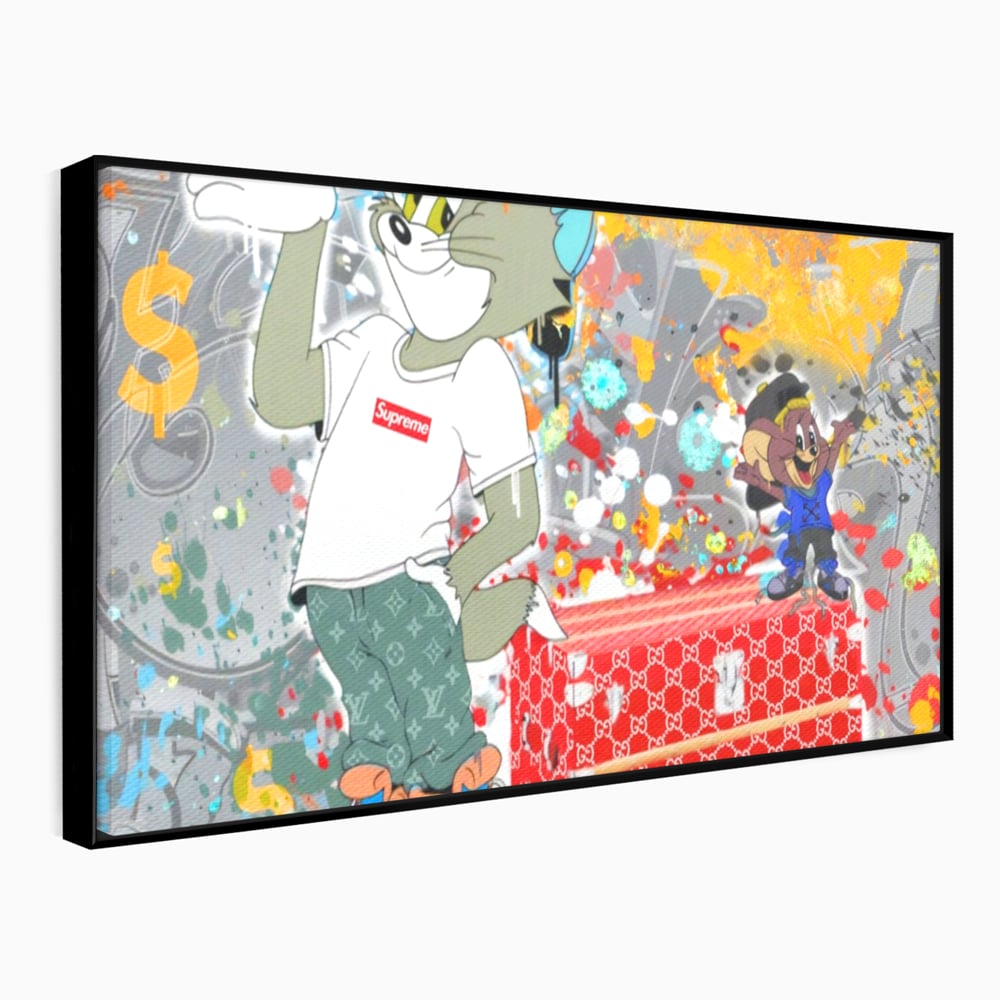 Tablou Canvas Premium LuxCanva® A1128, Tom And Jerry , Moda, Luxury Brands, Desene Animate, Culori Vibrante