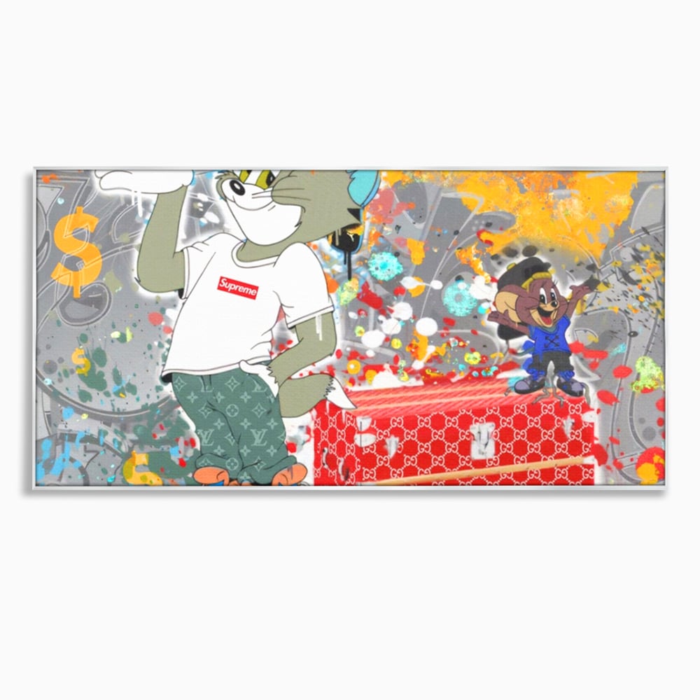 Tablou Canvas Premium LuxCanva® A1128, Tom And Jerry , Moda, Luxury Brands, Desene Animate, Culori Vibrante