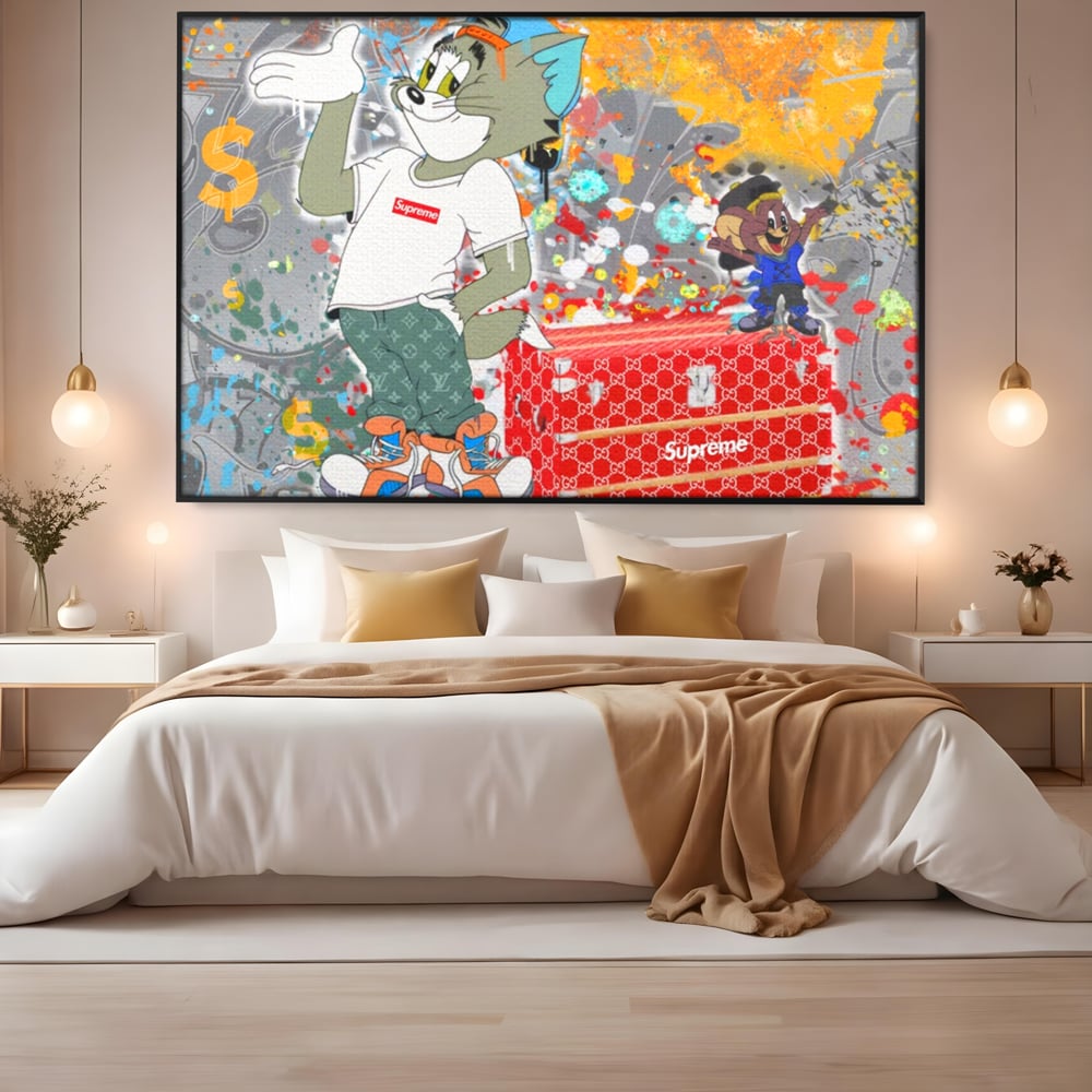 Tablou Canvas Premium LuxCanva® A1128, Tom And Jerry , Moda, Luxury Brands, Desene Animate, Culori Vibrante