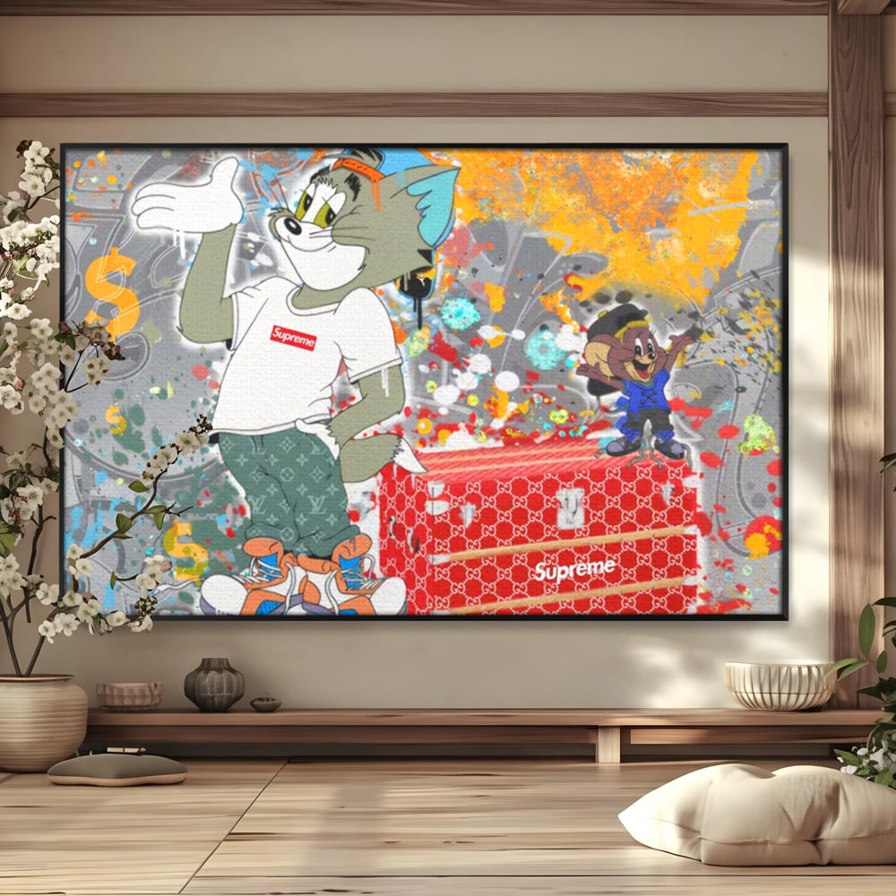 Tablou Canvas Premium LuxCanva® A1128, Tom And Jerry , Moda, Luxury Brands, Desene Animate, Culori Vibrante
