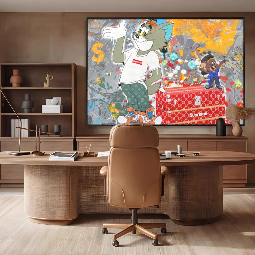 Tablou Canvas Premium LuxCanva® A1128, Tom And Jerry , Moda, Luxury Brands, Desene Animate, Culori Vibrante