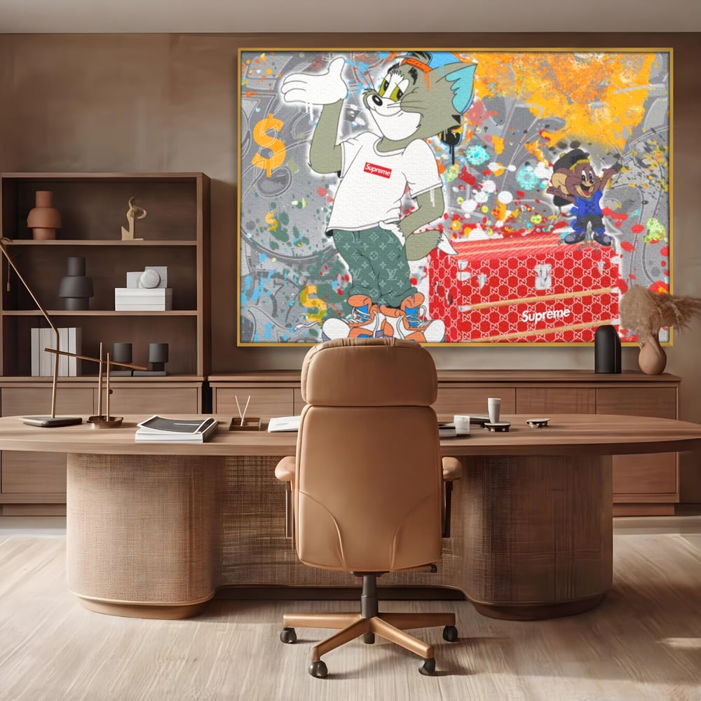 Tablou Canvas Premium LuxCanva® A1128, Tom And Jerry , Moda, Luxury Brands, Desene Animate, Culori Vibrante