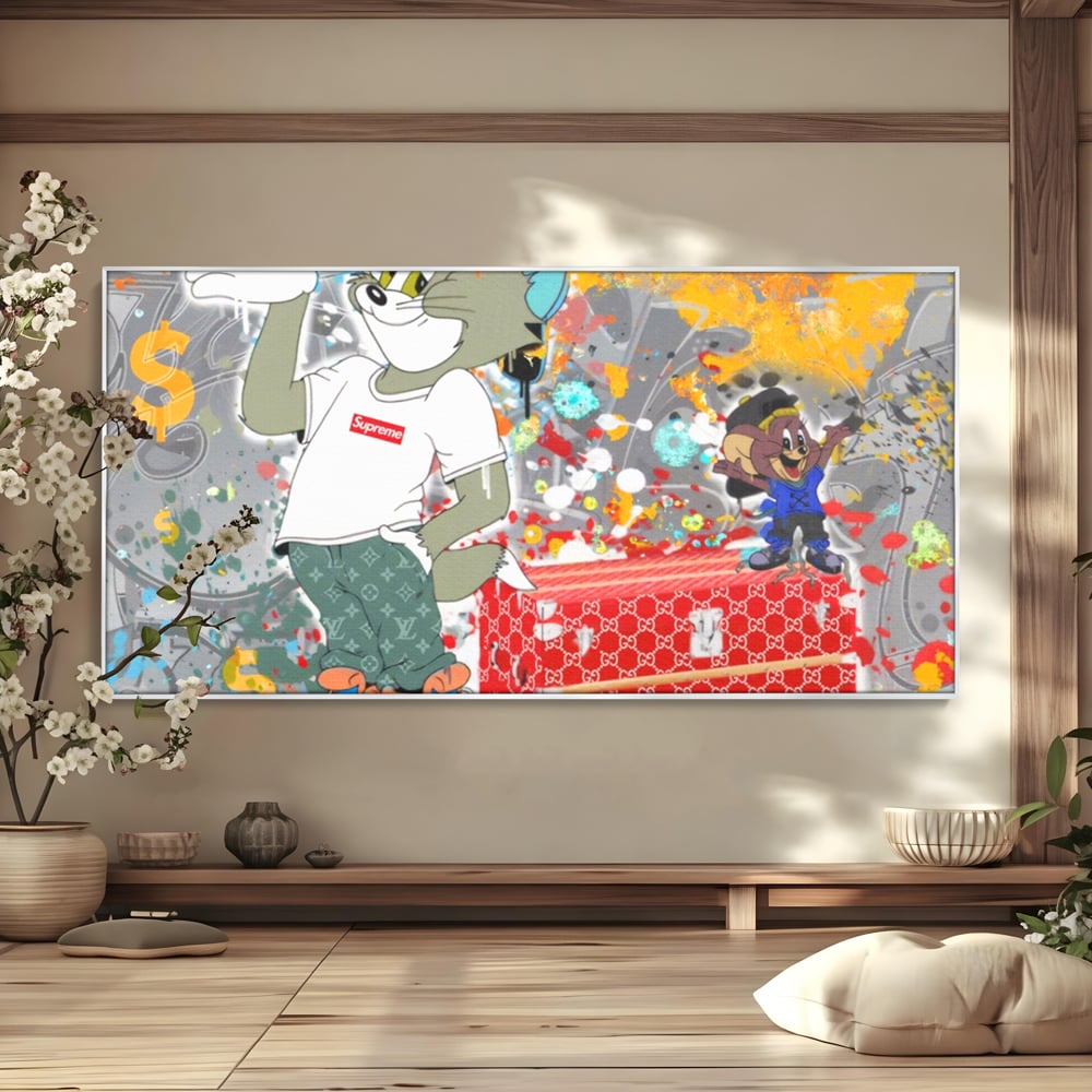Tablou Canvas Premium LuxCanva® A1128, Tom And Jerry , Moda, Luxury Brands, Desene Animate, Culori Vibrante