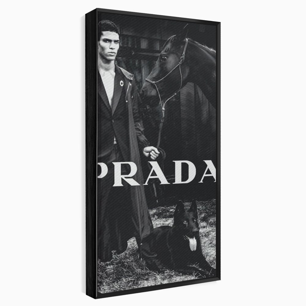 Tablou Canvas Premium, LuxCanva® A1129, Prada Men, Moda, Luxury Brands, Fashion, Alb, Negru