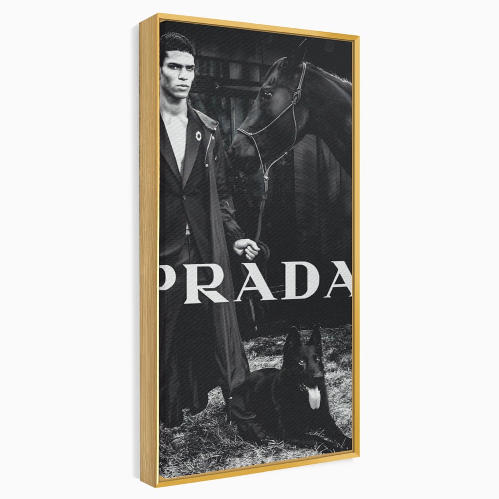 Tablou Canvas Premium, LuxCanva® A1129, Prada Men, Moda, Luxury Brands, Fashion, Alb, Negru