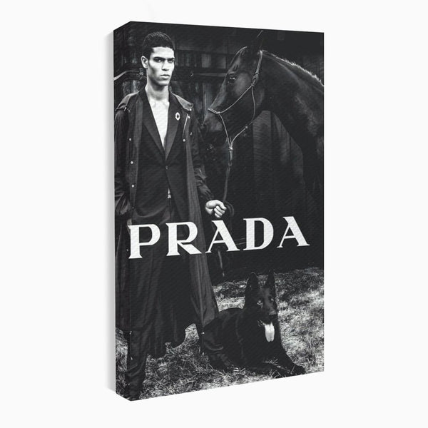 Tablou Canvas Premium, LuxCanva® A1129, Prada Men, Moda, Luxury Brands, Fashion, Alb, Negru