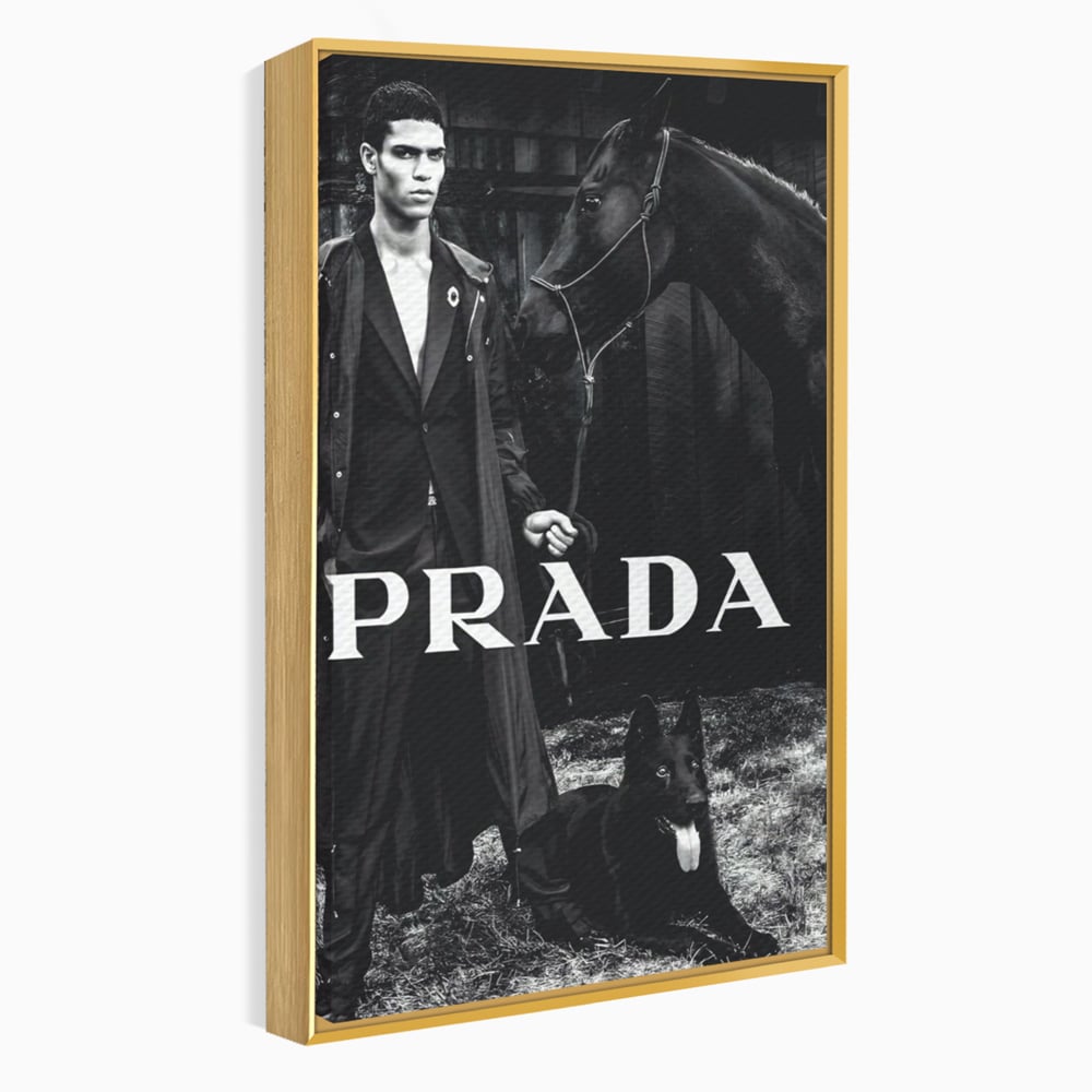 Tablou Canvas Premium, LuxCanva® A1129, Prada Men, Moda, Luxury Brands, Fashion, Alb, Negru
