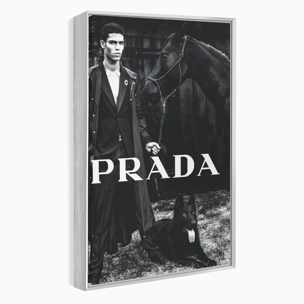 Tablou Canvas Premium, LuxCanva® A1129, Prada Men, Moda, Luxury Brands, Fashion, Alb, Negru