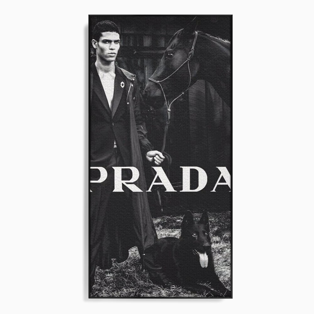 Tablou Canvas Premium, LuxCanva® A1129, Prada Men, Moda, Luxury Brands, Fashion, Alb, Negru