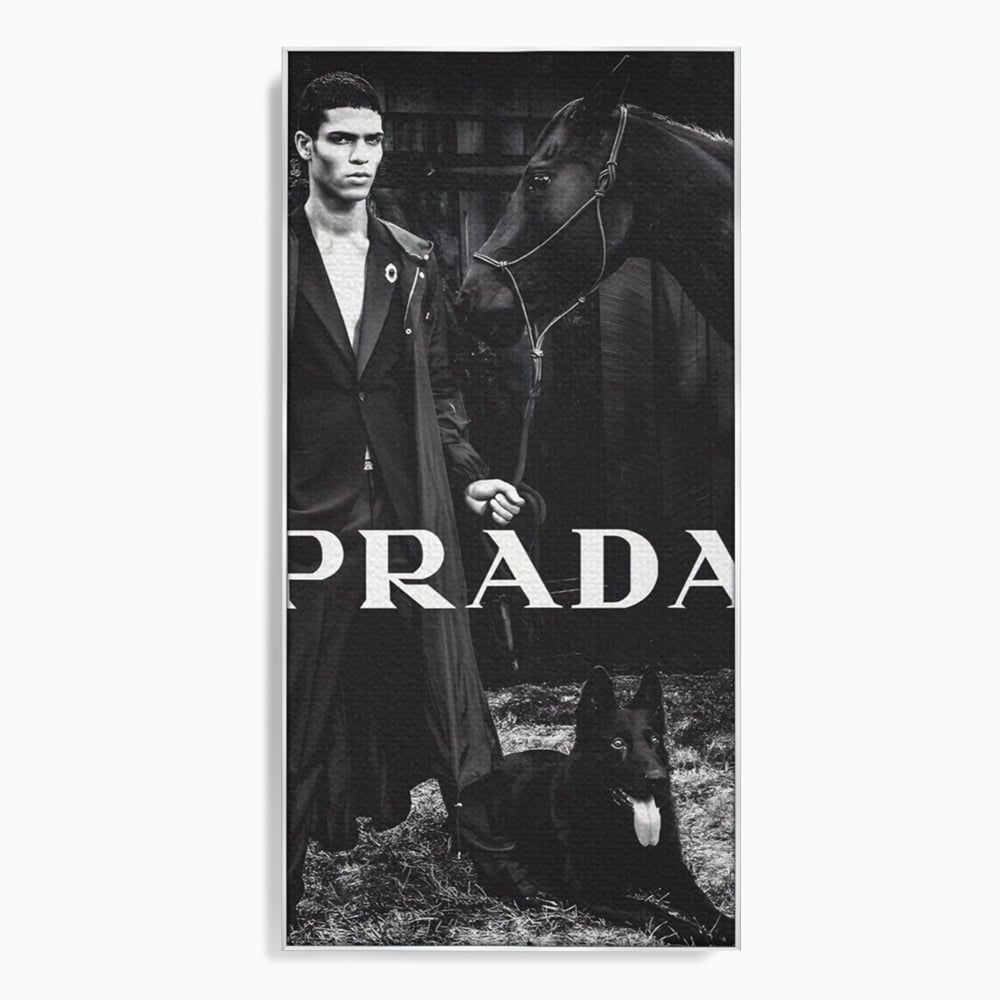 Tablou Canvas Premium, LuxCanva® A1129, Prada Men, Moda, Luxury Brands, Fashion, Alb, Negru