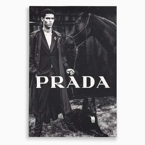 Tablou Canvas Premium, LuxCanva® A1129, Prada Men, Moda, Luxury Brands, Fashion, Alb, Negru