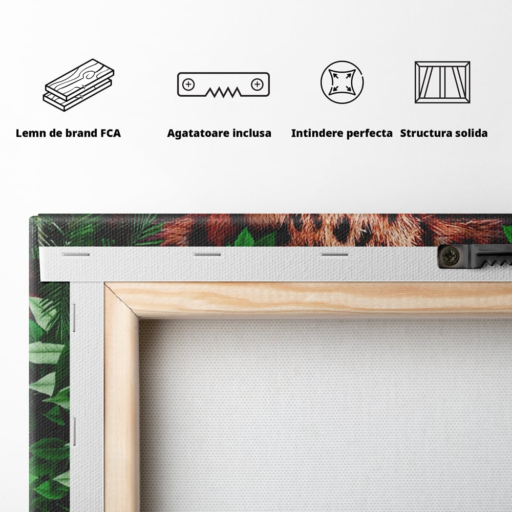 Tablou Canvas Premium LuxCanva® A1131, Hungry Tiger ,  Tigru, Jungla, Motivational, Culori Vibrante