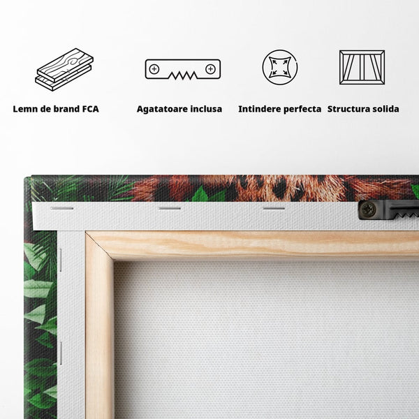 Tablou Canvas Premium LuxCanva® A1131, Hungry Tiger ,  Tigru, Jungla, Motivational, Culori Vibrante