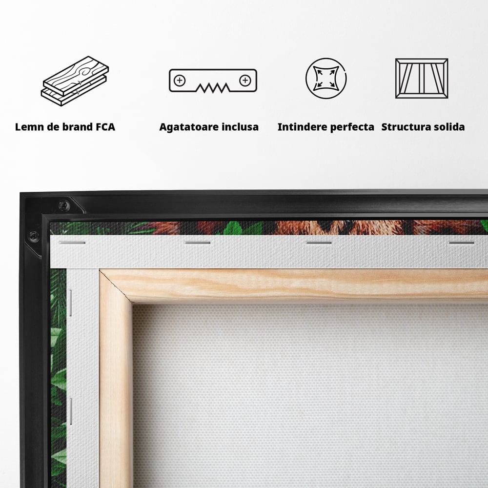 Tablou Canvas Premium LuxCanva® A1131, Hungry Tiger ,  Tigru, Jungla, Motivational, Culori Vibrante