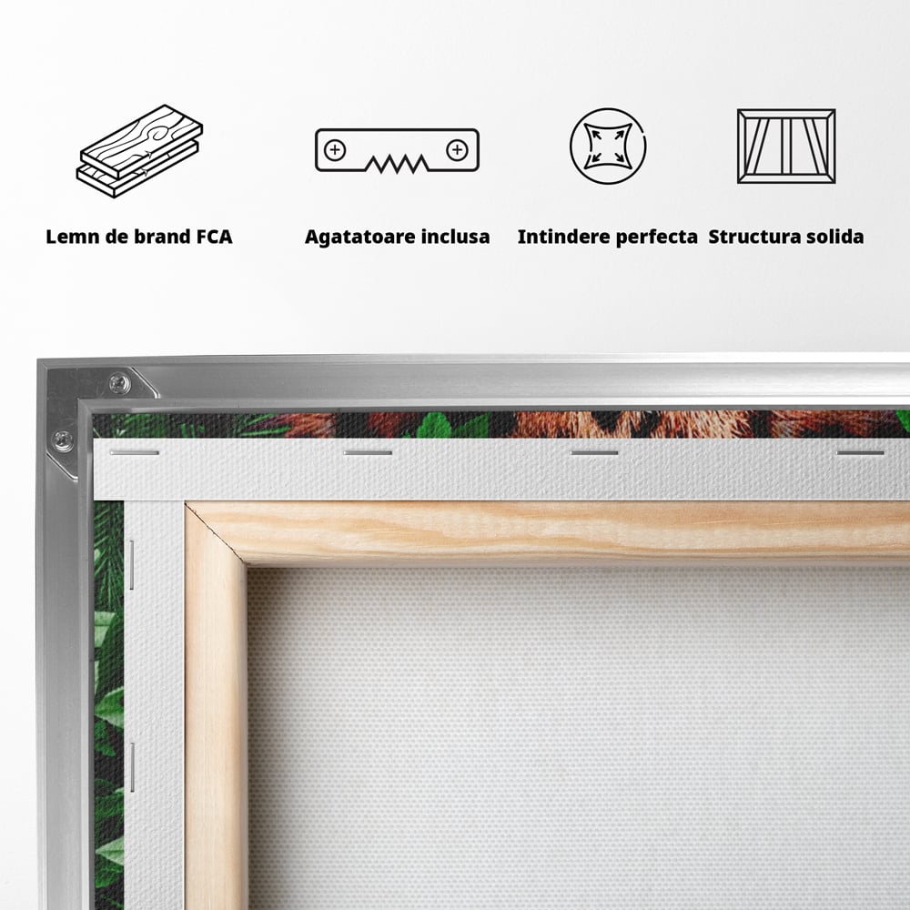 Tablou Canvas Premium LuxCanva® A1131, Hungry Tiger ,  Tigru, Jungla, Motivational, Culori Vibrante